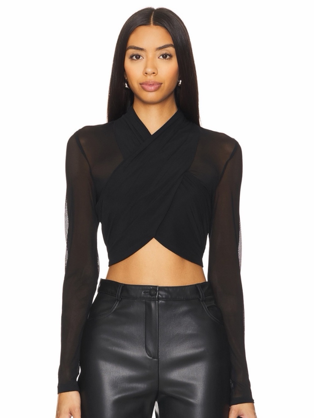 Revolve Bardot Aliyah Top in Black